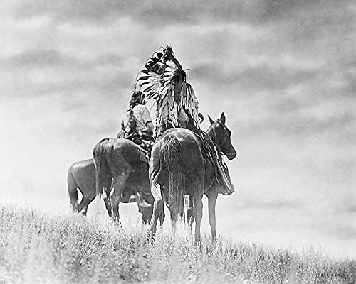 Cheyenne Indián Harcosok Edward S. Curtis 11x14 Ezüst-Halogenid-Fotó Nyomtatás