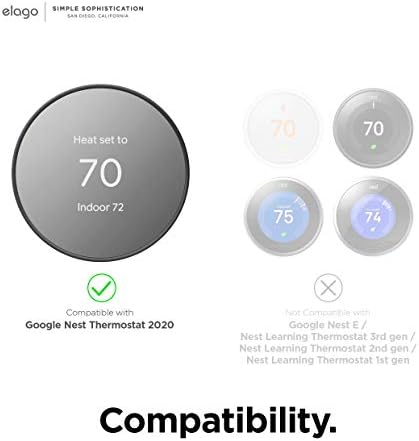 elago Fal takarólemezt Plus Kompatibilis a Google Fészek Termosztát 2020 [Hó] - Tartós Polikarbonát Anyag, Könnyű Telepítés,