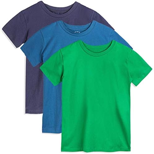 Mightly Fiúk, Lányok Klasszikus Roham Sleeve T-Shirt | Organikus Pamut Puha, Multi-Pack Rövid Ujjú Alapvető, Gyerekek