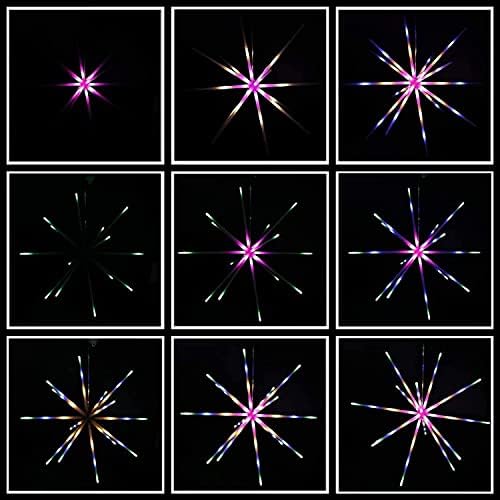 YPingk Tűzijáték String Fények, 112 LED tündérfény Starburst Fények, 8 Módok elemes Karácsonyi Díszek a Távoli, Lóg