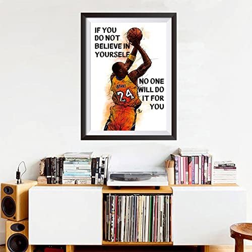 Legendás kosárlabda szupersztár poszter 16 x 24 Fal Művészi Nyomatok,Mamba Mentalitás Inspiráló Kosárlabda Játékos Sport