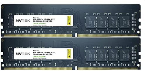 NVTEK 16GB (2x8GB) DDR4-2666 PC4-21300 Non-ECC UDIMM Asztali PC Memória bővítés