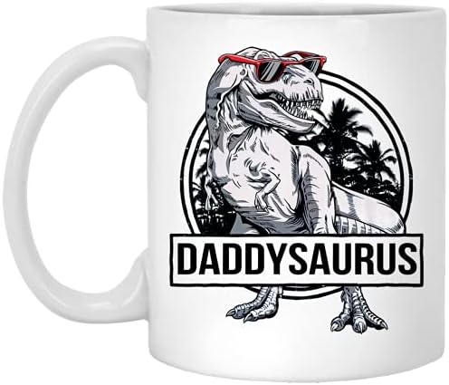 DATDesigns Apa Bögre - Daddysaurus T-Rex Dadddy Saurus Dinoszaurusz Apa Papa Családi Megfelelő Kupa anyák napjára/apák