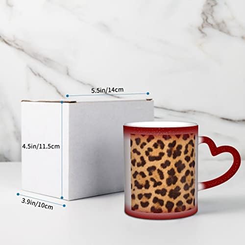 Szórakoztató Leopard Nyomtatási Szín Változó Bögre Színváltó Kerámia Hőérzékeny Bögrék Elszíneződés Csésze Víz Kávét