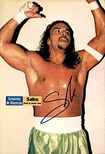 Sabu Aláírt ECW Magazin Oldal Kép 3 WWE - Dedikált Birkózás Egyéb Tételek