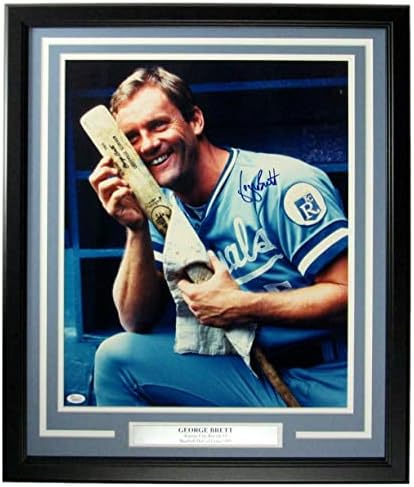 George Brett Kansas City Royals Aláírt/Dedikált 16x20 Fotó, Keretezett SZÖVETSÉG 162964 - Dedikált MLB Fotók
