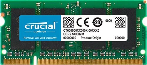 Döntő, 1 GB DDR2-800, PC2-6400, 200-tűs SODIMM CL=6 nem pufferelt NON-ECC Laptop Memória - CT12864AC800