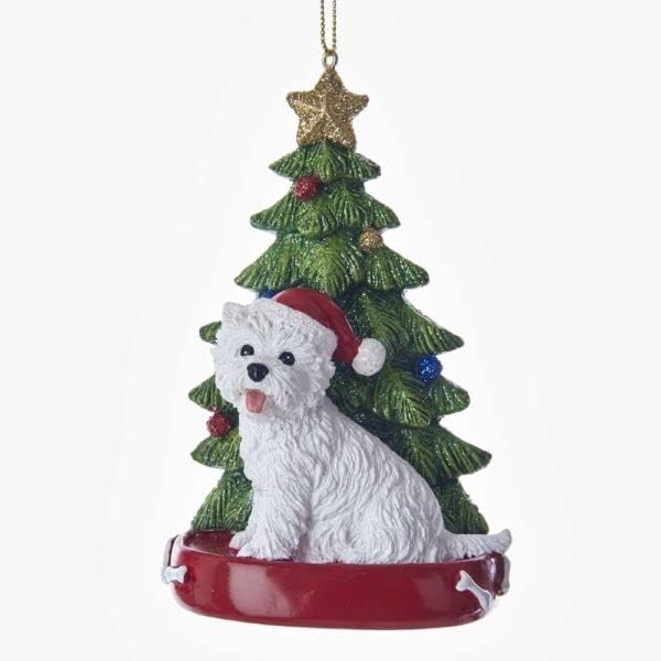 a West Highland Terrier Rajta Mikulás Sapkát is karácsonyfa Dísz C7615WH Új Szezonális Gyertyák Figurák