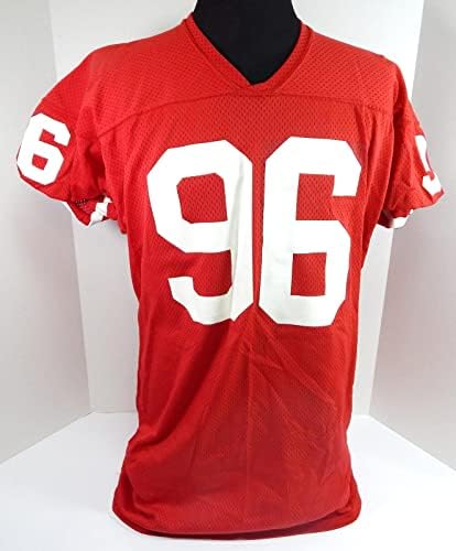 1980-as évek 1990-es évek Elején a San Francisco 49ers 96 Játék Használt Piros Mez 48 754 - Aláíratlan NFL Játék Használt