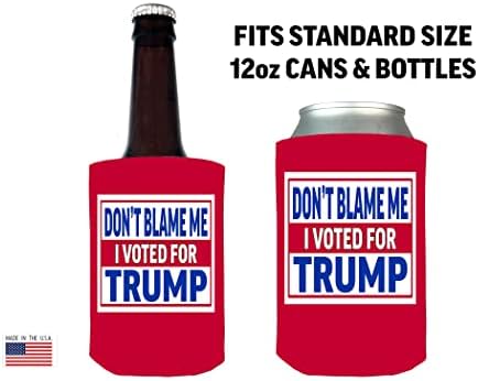 Vicces Neoprén Ne Engem Hibáztass, Szavaztam Trump Összecsukható Sör Üveg Ital Hűtő Ujjú 2 Csomag Piros