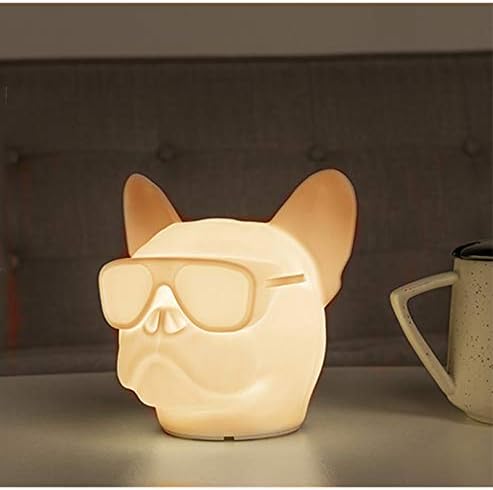 MOLLY HIESON francia Bulldog LED-es Éjszakai Fény Állat USB Újratölthető Szilikon Puha Rajzfilm Baba Gyermek Óvodába