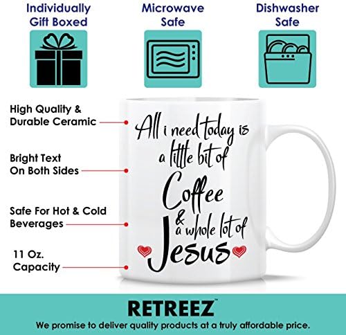 Retreez Vicces Bögre - Csak Kávét & Jézus Vallási 11 Oz Kerámia Bögre Kávé - Vicces, Szarkasztikus, Motivációs, Inspiráló,