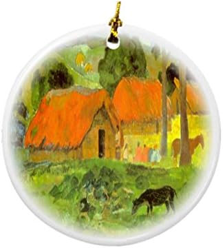 Rikki Lovag Paul Gauguin Művészeti Le Trois Huttes Design Kerek Porcelán Kétoldalas Karácsonyi Díszek
