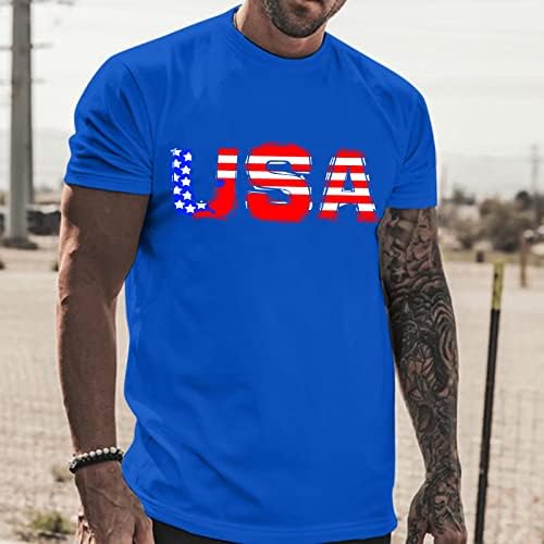 XXVR július 4 Férfi pólók Rövid Ujjú Hazafias USA Zászló Nyomtatás Sleeve Tee Maximum Nyár Utca Alkalmi Tshirt
