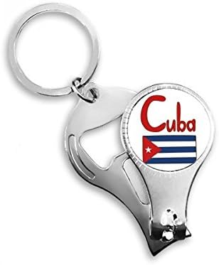 Kuba Nemzeti Zászló Piros-Kék Mintás Köröm Zimankó Gyűrű Kulcstartó Sörnyitó Clipper