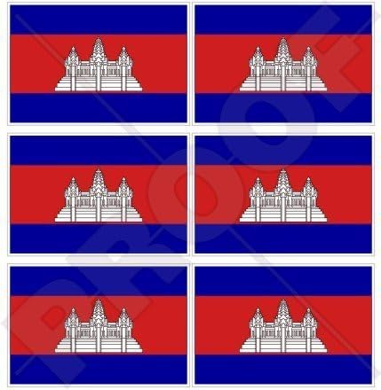 KAMBODZSA Kambodzsai Zászló Srok Khmer, Kambodzsa 40 mm-es (1,6) Mobil mobiltelefon Vinil Mini Matrica, Matricák x6