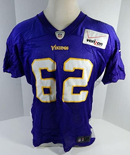 2012 Minnesota Vikings 62 Játék Kiadott Lila Gyakorlat Jersey 56 DP20336 - Aláíratlan NFL Játék Használt Mezek