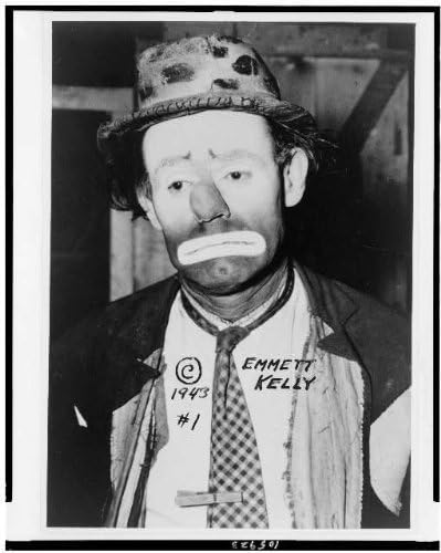HistoricalFindings Fotó: Emmett Kelly,Bohócok,Előadások,Cirkusz,Fáradt Willie,a csavargók,a Depresszió,szomorú,c1943