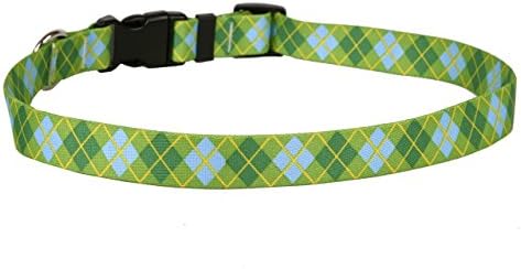 A Sárga Dog Design Standard Easy-Snap Gallér, Lime-Zöld Mintás, Apró 10 - 14