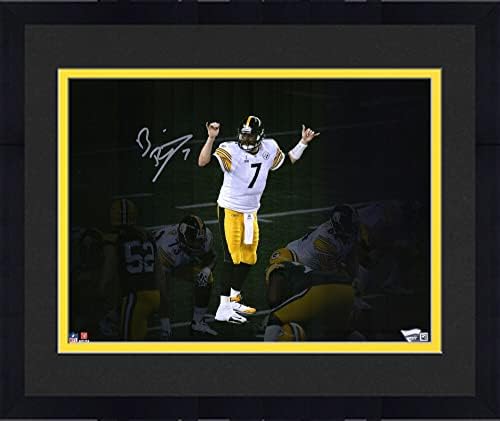 Keretes Ben Roethlisberger Pittsburgh Steelers Dedikált 11 x 14 Super Bowl XLV Bajnokok Reflektorfénybe Fénykép - Dedikált