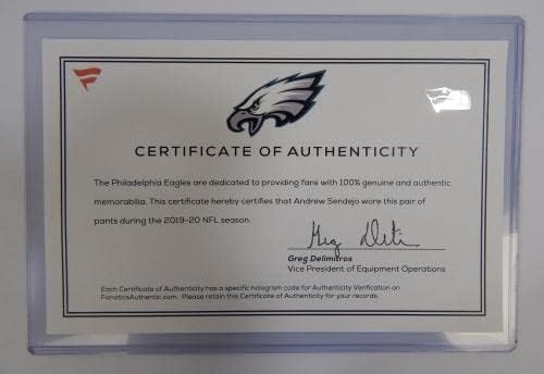 2018 Philadelphia Eagles Andrew Sendejo 42 Játék Használt, Fehér Nadrág 30 DP39641 - Játék, Használt Berendezések