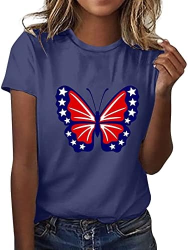 Női Ing, Alkalmi Elegáns Negyedik július Hazafias Ing Függetlenség Napja Laza Amerikai Zászló Nyomtatás Póló