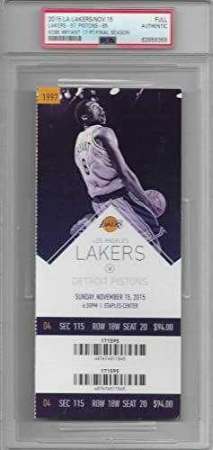 Kobe Bryant Utolsó Szezonban a Los Angeles Lakers Teljes Jegy 11/15/15 vs Pistons PSA - NBA Játék Használt