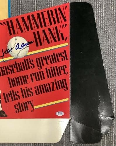 Hank Aaron Aláírt Kivágott Hammerin Hank Könyvet Ad Kijelző Bátrabbak Auto HOF PSA/DNS - MLB Dedikált Egyéb Tételek