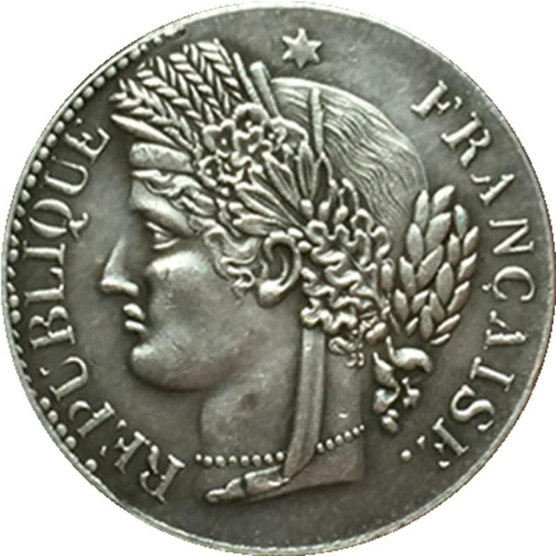 1878-ban a francia Érme Tiszta Réz ezüstözött Antik Ezüst Érme Kézműves Gyűjtemény Csapás