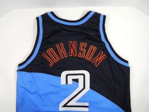1994-95 Cleveland Cavaliers Johnson 2 Játék Kibocsátott Fekete Jersey 46 DP18809 - NBA Játék Használt