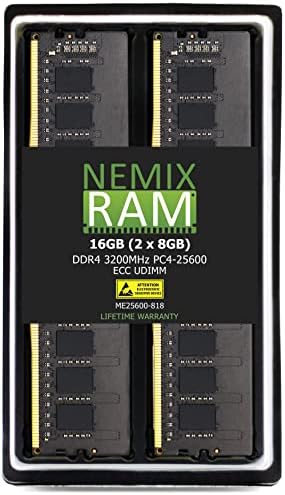 NEMIX RAM, 64GB (4X16GB) DDR4 3200MHZ PC4-25600 ECC UDIMM Kompatibilis DELL PowerEdge T350 Szerver