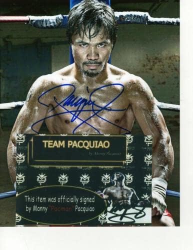 Manny Pacquiao Dedikált, Aláírt 8 X 10 Fotó Képet Csapat Pacquiao COA - Dedikált Boksz Fotók