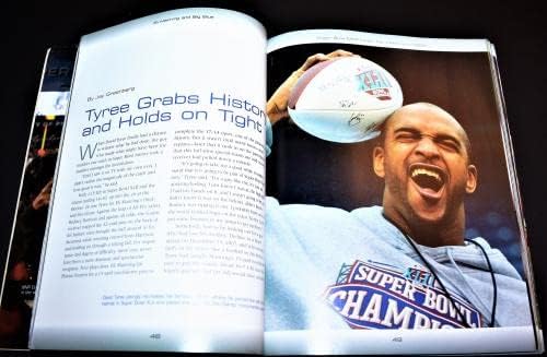 2008 Eli Manning Nagy Kék Kéz Dedikált, Első Kiadású Könyv a Super Bowl XLII New York Giants + TÁRSASÁGGAL COA - NFL