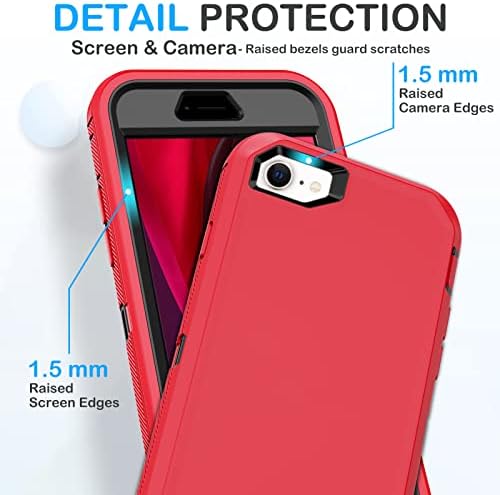 KECAI iPhone SE 2022/2020 Esetben a 2X képernyővédő fólia+ 2X Kamera Lencséjét Védő,nagy teherbírású Csepp/ütésálló