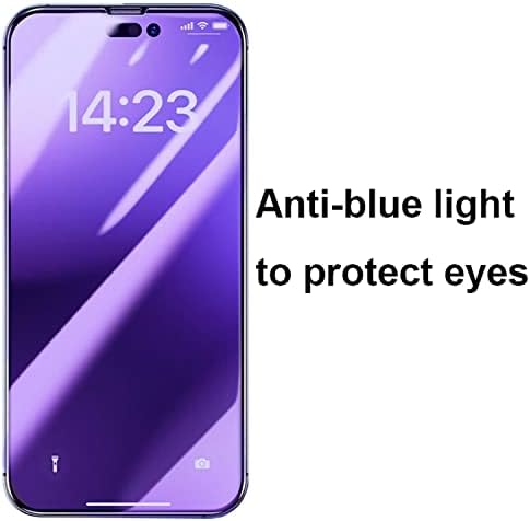 BWEDXEZ 3 Csomag Anti-Kék Adatvédelmi Edzett Üveg Ruha iPhone 14 Pro Anti-Spy képernyővédő fólia Anti-Kukkoló Film 9H