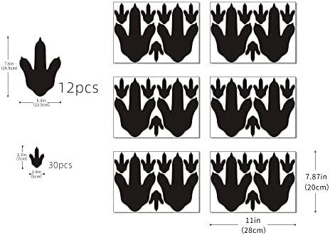 Yuanan Fekete Dinoszaurusz Lábnyomok Fali Matricák 42 Db Kiváló Minőségű Vinyl Eltávolítható Matrica