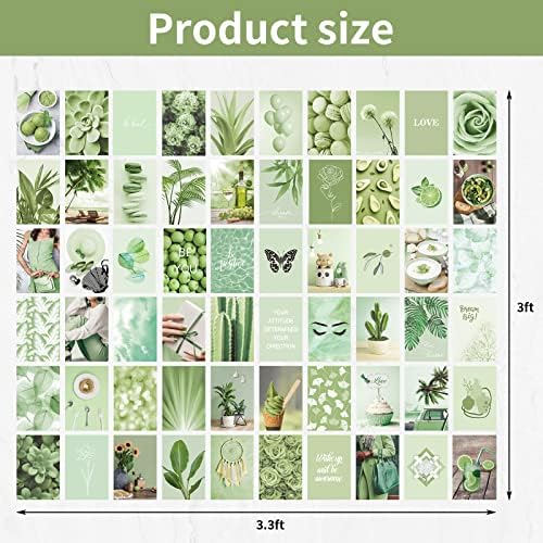 60 Db Zsálya Zöld Fal Kollázs Készlet Zöld Növények Esztétikai Fal Fotó Képek Zöld Kártya Fal Gyűjtemény Poszter Meleg