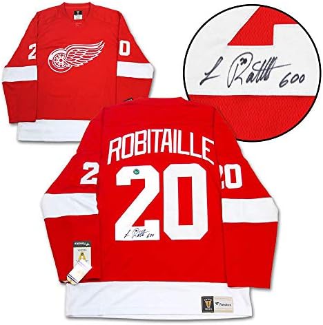 Luc Robitaille Detroit Red Wings Aláírt 600 Cél Fanatikus Retro Jersey - Dedikált NHL-Mezek
