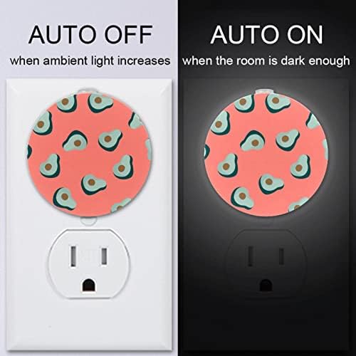 2 Csomag Plug-in Éjjeli LED-es Éjszakai Fény, az Avokádó, A Rózsaszín Zökkenőmentes Minta az Alkonyat-hogy-Hajnal Érzékelő