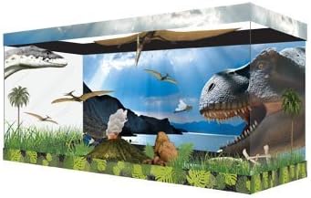 Élőhely Pakolások Dinosaur Land Újrafelhasználható Üveg Tartály Háttér, 29.5 L X 11 H