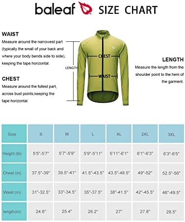 BALEAF Férfi Kerékpáros Széldzseki Kabátok, Könnyű, Szélálló Pakolható Zsebbel, Fényvisszaverő vízálló UPF40+ Minden