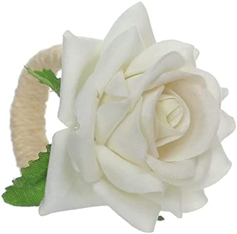 GFDFD 6db Rózsa Virág Szalvéta Gyűrű,Kézműves Selyem Virág Szalvéta Tartót a Vacsora Asztal Díszítése (a Színe : D,