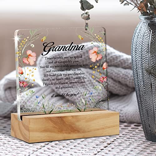Nana Ajándék-a Nagyi Ajándékok Virágos Nagyi Asztal Dekoráció a Legjobb Nagymama Akril Asztal Emléktábla Alá a Fa Állvány