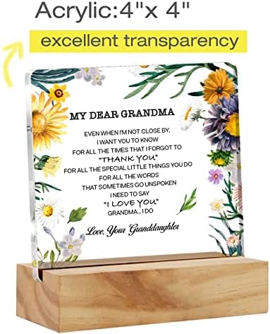 A legjobb Nagymama Ajándékok Virágos Kedves Nagymama Mondása Dekoratív Asztal Dekoráció Nana Akril Asztal Emléktábla