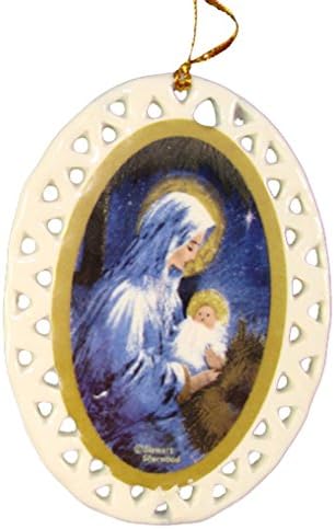 Klub Csomag 192 Elefántcsont, Kék Jézus Szentséges szűz Mária Karácsonyi Díszek 3.75