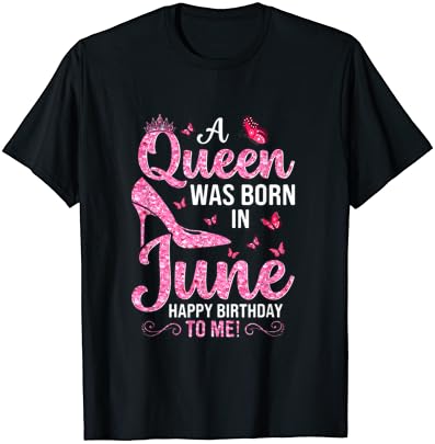 Queen-ben Született június Rózsaszín Pillangó június Szülinapi Póló