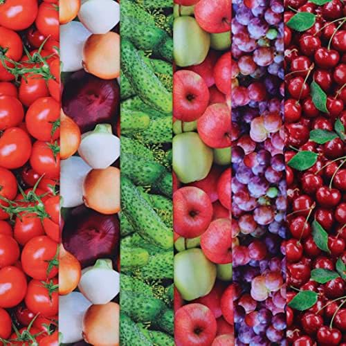 Suta Szövet Pamutból Gyümölcsök-Zöldségek, Vörös/Zöld -, Vagy 15-Yard Bolt