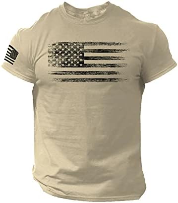 BEUU Hazafias T-shirt Mens, július 4-én az Amerikai Zászló Slim Fit Póló Sleeve Retro, Rövid Ujjú Izom Maximum