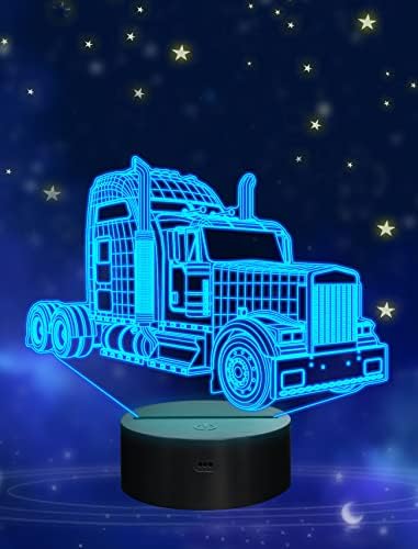 FULLOSUN Truck 3D Éjjeli Lámpa, Teherautó Illúzió Hologram Éjszakai Fény 16 Színek Módosítása a Távirányító Gyerekek