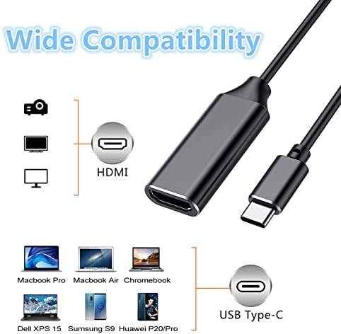 USB-C-HDMI Kábel Adapter 4K 30Hz (Thunderbolt 3 Kompatibilis) a Home Office, Alumínium, Hordozható USB-C Adapter Mac,BookPro,